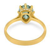 Art Deco Pear Teardrop Natural Stone Ring