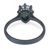 Art Deco Pear Teardrop Natural Stone Ring