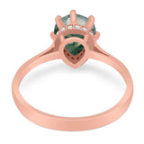 Art Deco Pear Teardrop Natural Stone Ring