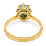 Art Deco Pear Teardrop Natural Stone Ring