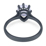 Art Deco Pear Teardrop Natural Stone Ring