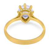 Art Deco Pear Teardrop Natural Stone Ring