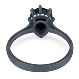 Art Deco Pear Teardrop Natural Stone Ring