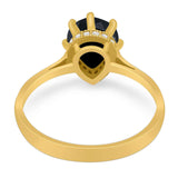 Art Deco Pear Teardrop Natural Stone Ring