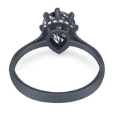 Art Deco Pear Teardrop Natural Stone Ring