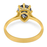 Art Deco Pear Teardrop Natural Stone Ring