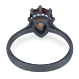 Art Deco Pear Teardrop Natural Stone Ring