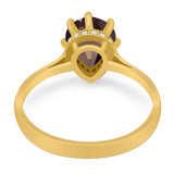 Art Deco Pear Teardrop Natural Stone Ring