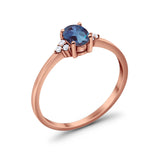 Vintage Style Oval Natural Stone Trillium Ring