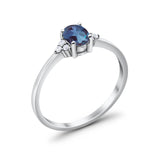 Vintage Style Oval Natural Stone Trillium Ring