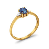 Vintage Style Oval Natural Stone Trillium Ring