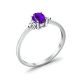 Vintage Style Oval Natural Stone Trillium Ring