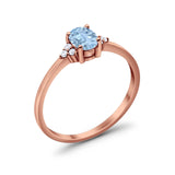 Vintage Style Oval Natural Stone Trillium Ring