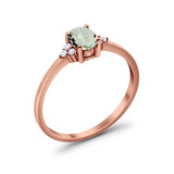 Vintage Style Oval Natural Stone Trillium Ring