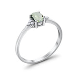 Vintage Style Oval Natural Stone Trillium Ring