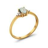 Vintage Style Oval Natural Stone Trillium Ring