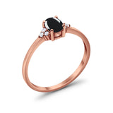 Vintage Style Oval Natural Stone Trillium Ring