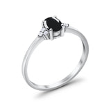 Vintage Style Oval Natural Stone Trillium Ring