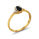 Vintage Style Oval Natural Stone Trillium Ring