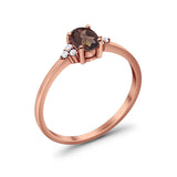 Vintage Style Oval Natural Stone Trillium Ring