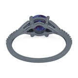 Art Deco Round Natural Stone Cluster Ring