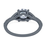 Art Deco Round Natural Stone Cluster Ring