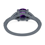 Art Deco Round Natural Stone Cluster Ring