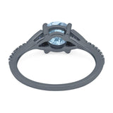 Art Deco Round Natural Stone Cluster Ring