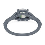 Art Deco Round Natural Stone Cluster Ring