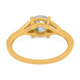 Art Deco Round Natural Stone Cluster Ring