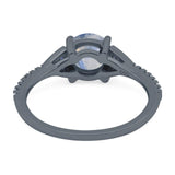 Art Deco Round Natural Stone Cluster Ring