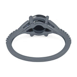 Art Deco Round Natural Stone Cluster Ring