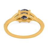 Art Deco Round Natural Stone Cluster Ring