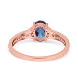Art Deco Oval Natural Stone Wedding Ring