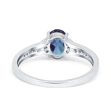 Art Deco Oval Natural Stone Wedding Ring