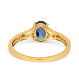Art Deco Oval Natural Stone Wedding Ring