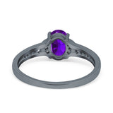 Art Deco Oval Natural Stone Wedding Ring