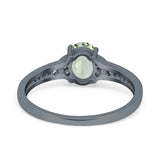 Art Deco Oval Natural Stone Wedding Ring