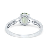 Art Deco Oval Natural Stone Wedding Ring