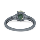 Art Deco Oval Natural Stone Wedding Ring