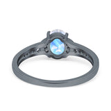Art Deco Oval Natural Stone Wedding Ring