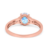 Art Deco Oval Natural Stone Wedding Ring