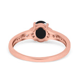 Art Deco Oval Natural Stone Wedding Ring