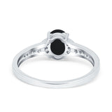 Art Deco Oval Natural Stone Wedding Ring