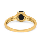 Art Deco Oval Natural Stone Wedding Ring