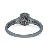 Art Deco Oval Natural Stone Wedding Ring