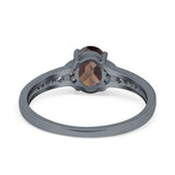 Art Deco Oval Natural Stone Wedding Ring