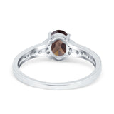 Art Deco Oval Natural Stone Wedding Ring