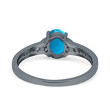 Art Deco Oval Natural Stone Wedding Ring