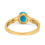 Art Deco Oval Natural Stone Wedding Ring